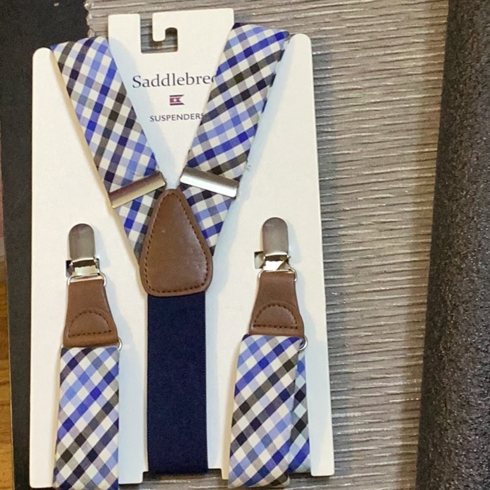 Saddlebred Blue Plaid Suspenders